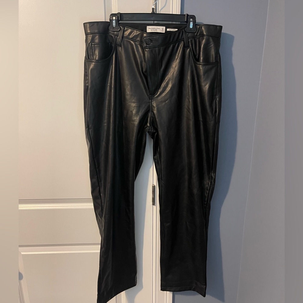 NWT A+F Vegan leather high rise pants